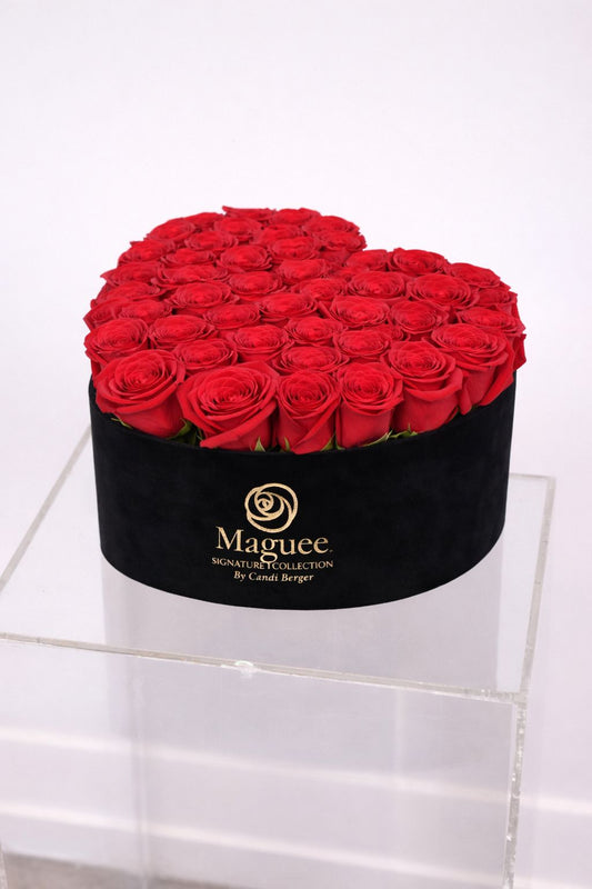 Heart-Shaped Fresh Rose Box – Signature Luxury Arrangement