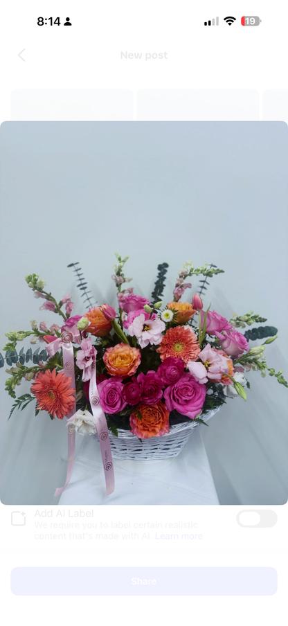 Mauve Bloom Ceramic Vase