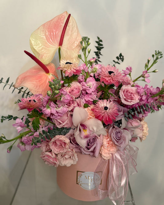 Candi’s Signature Hat Box Arrangement