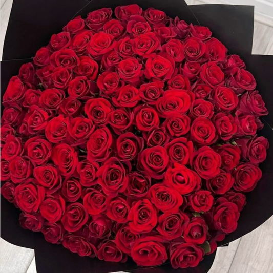 Luxury Long Stem Rose Bouquet – Ramo Buchón (Premium Hand-Tied Roses)