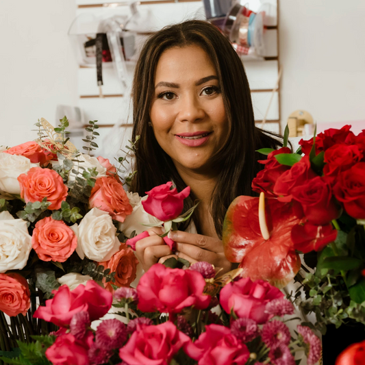 Long Stem Roses with Baby’s Breath