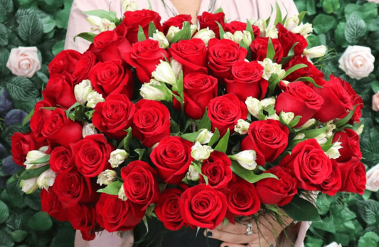 Rose & Spray Rose Vase Arrangement