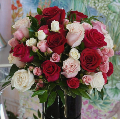 Rose & Spray Rose Vase Arrangement
